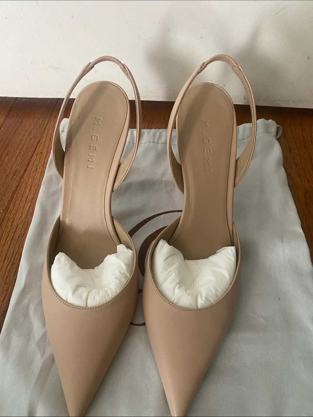 M. Gemi Blush Pointed-Toe Slingback Pumps- 41/10 US